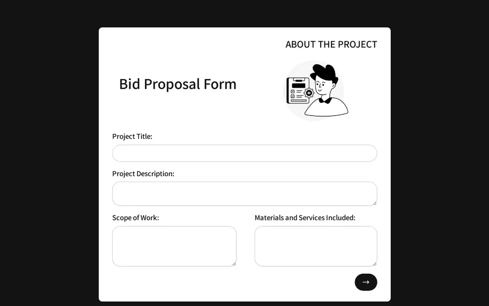 Bid Proposal Form Template template image
