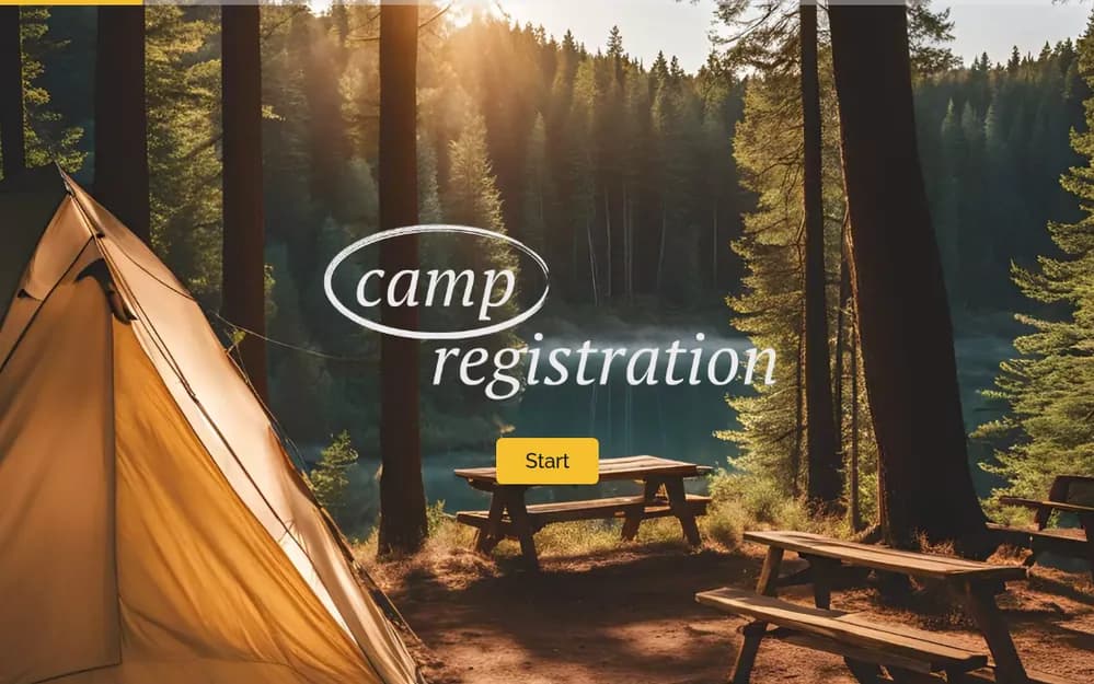 Modèle de formulaire d'inscription au camp template image