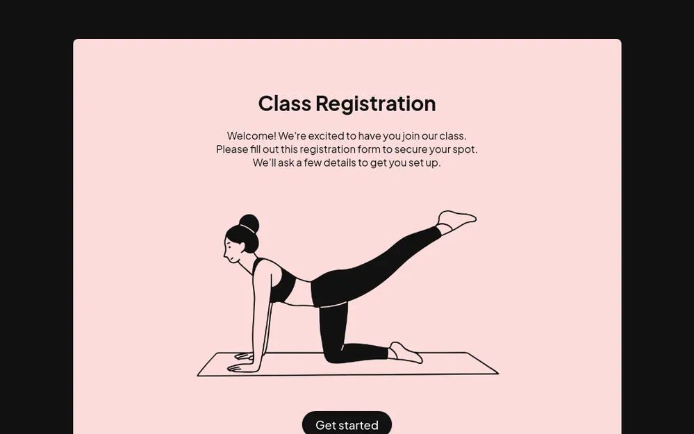 Class Registration Form Template template image