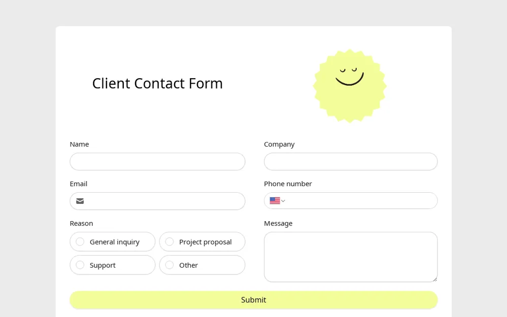 Client Contact Form Template template image