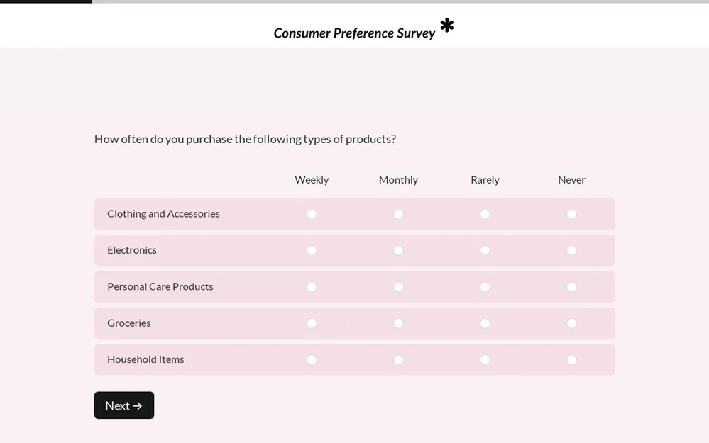 Consumer Preference Survey Template template image