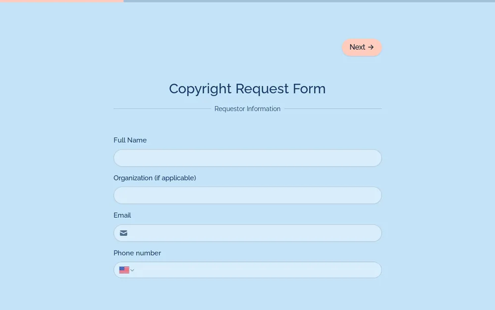 Copyright Request Form Template template image