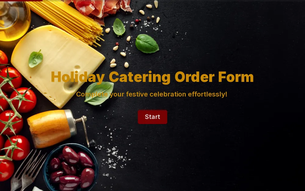 Modèle de formulaire de commande de restauration pour les fêtes template image