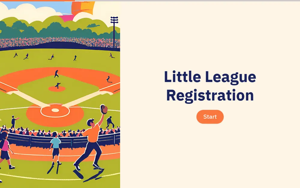 Little League Registration Form Template template image