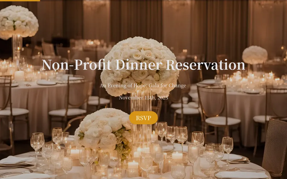 Modèle de formulaire RSVP pour un dîner à but non lucratif template image