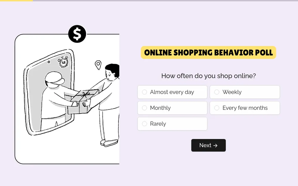 Online Shopping Behavior Poll template image