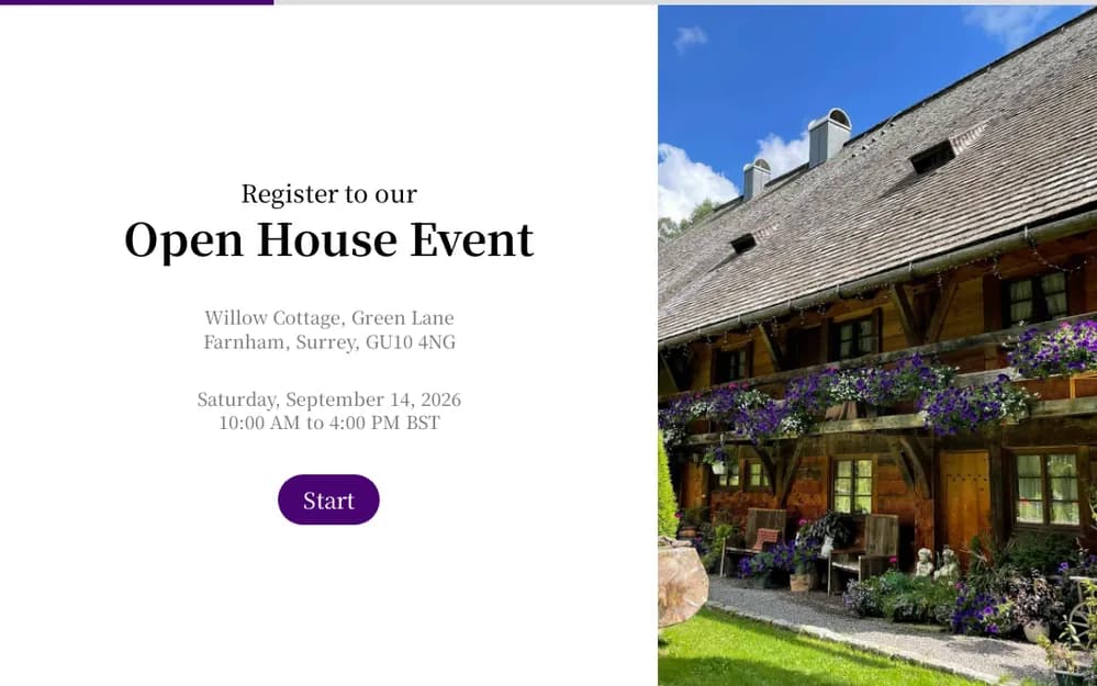 Modèle de formulaire d'inscription à la journée portes ouvertes template image