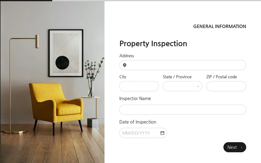 Property Inspection Form Template template image
