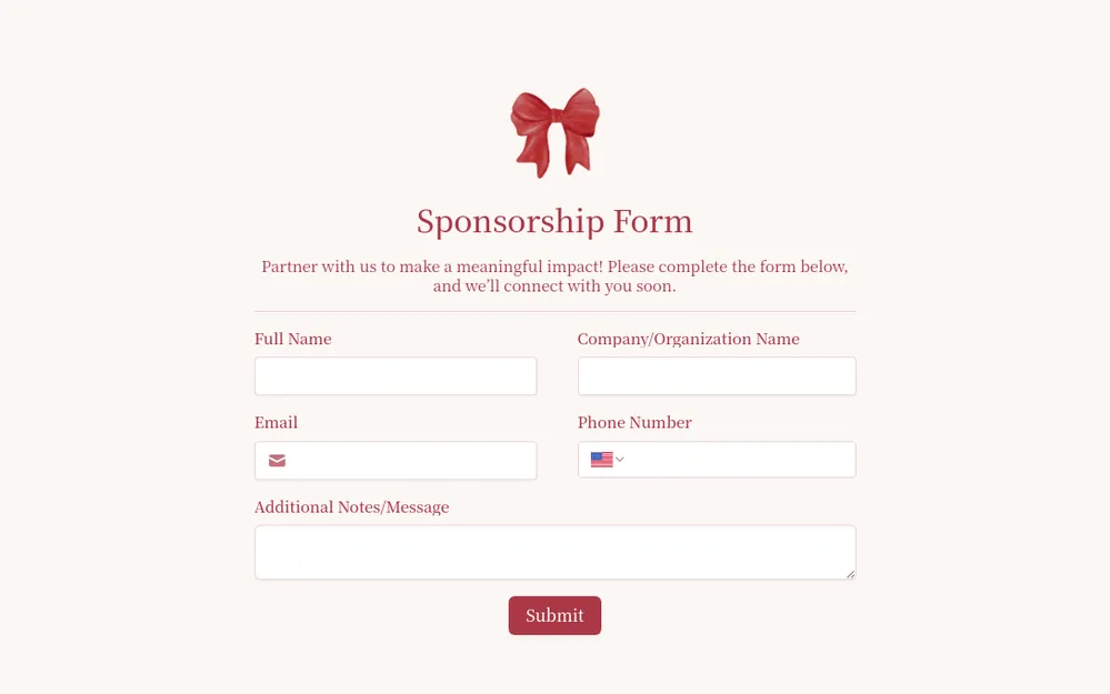 Modèle de formulaire de parrainage template image