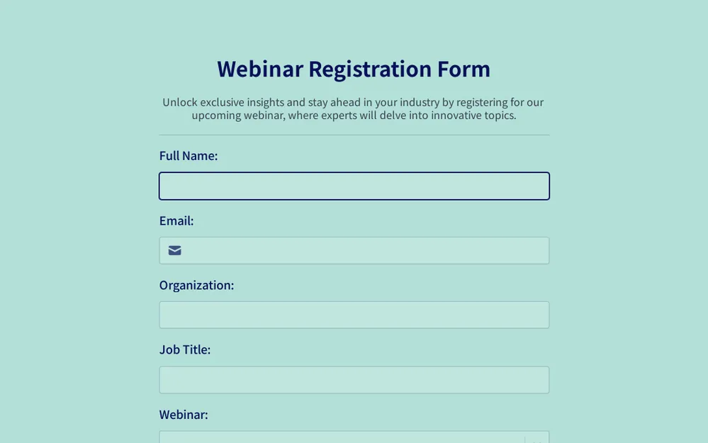 Webinar Registration Form Template template image