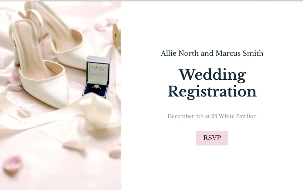 Modèle de formulaire d'inscription de mariage template image