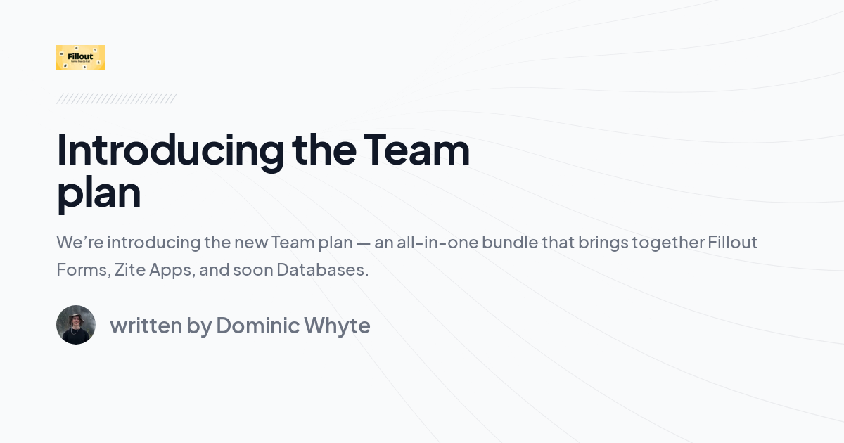 Introducing the Team plan
