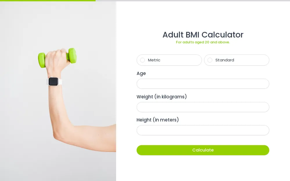 Adult BMI Calculator template preview