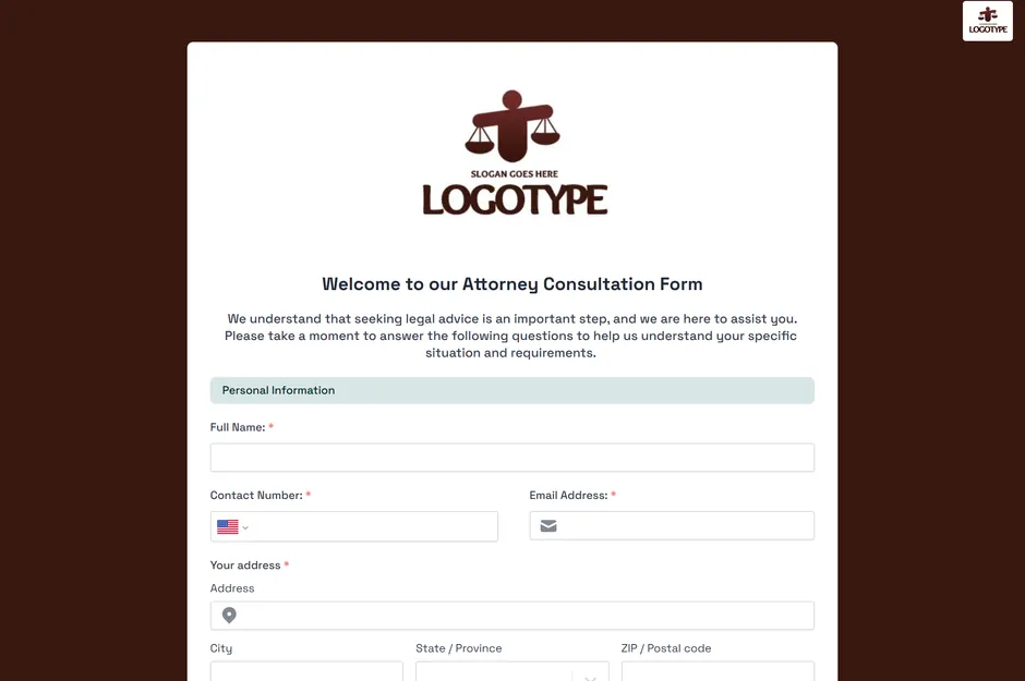 Attorney Consultation Form Template template preview