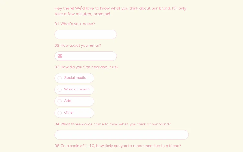 Brand Perception Survey Template template preview