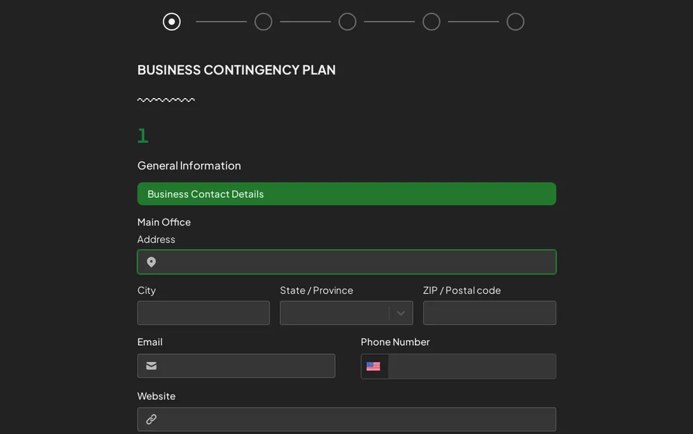 Business Contingency Plan Form Template template preview