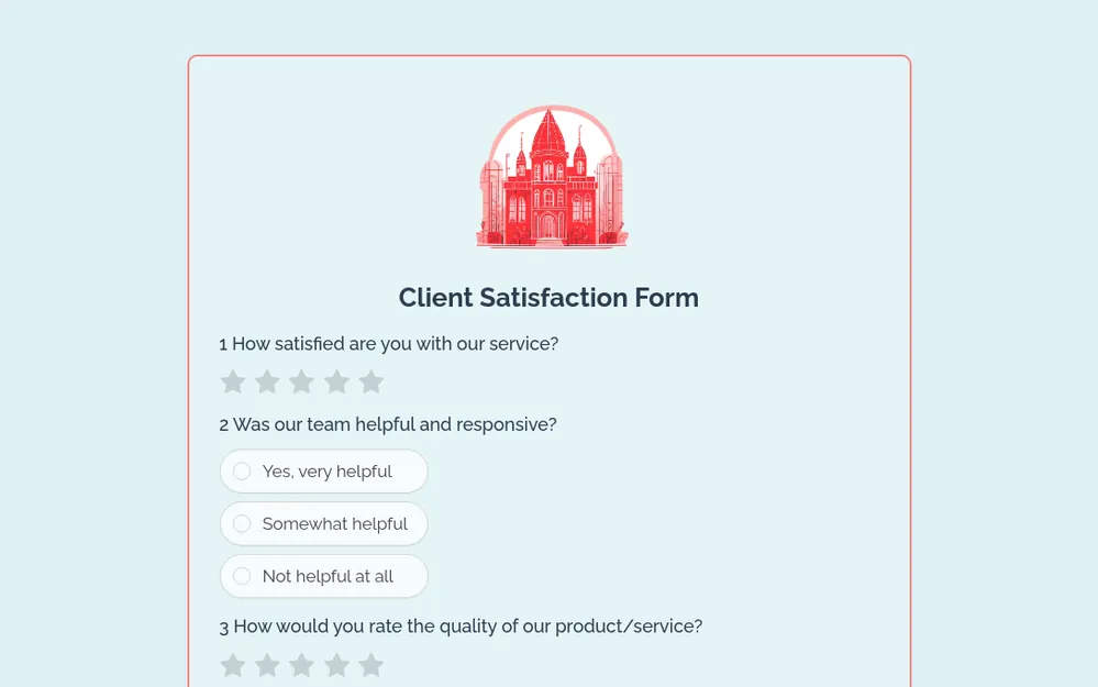 Client Satisfaction Form Template template preview