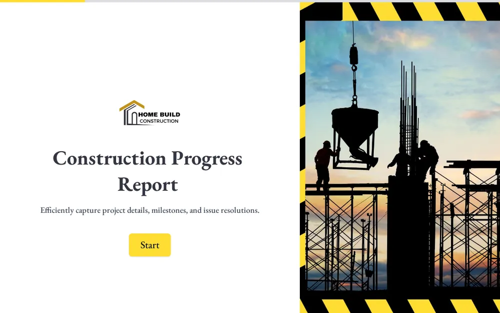 Construction Progress Report Template template preview