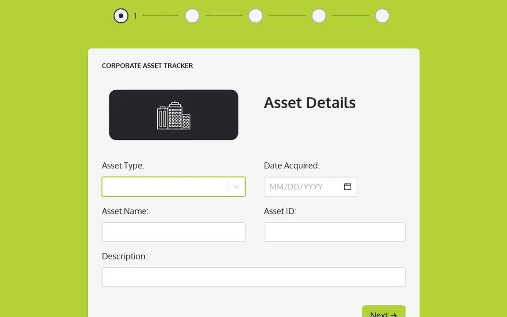 Corporate Asset Tracking Form Template template preview