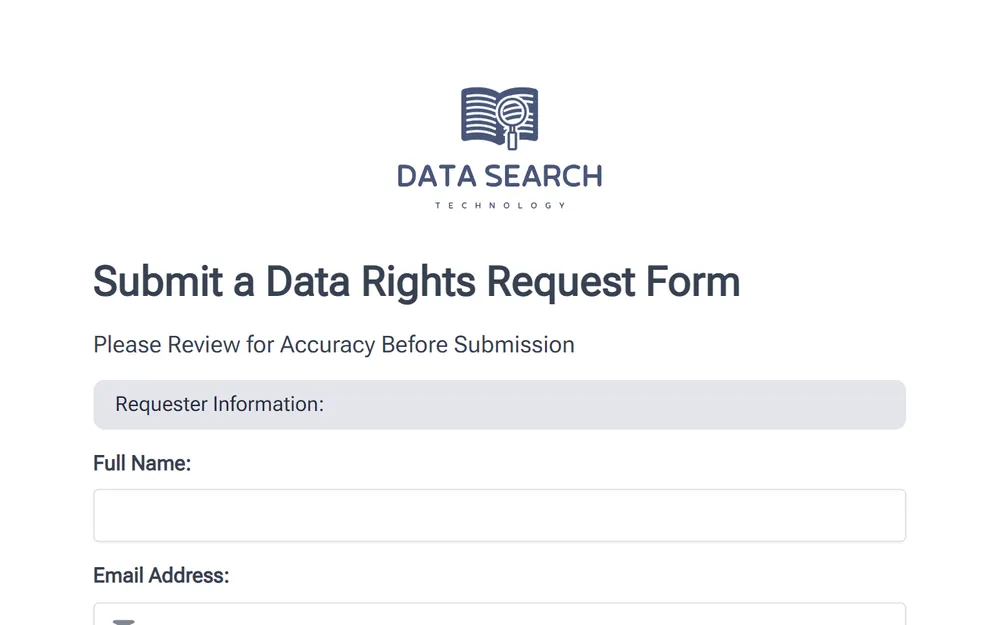 Data Subject Access Request Form Template template preview