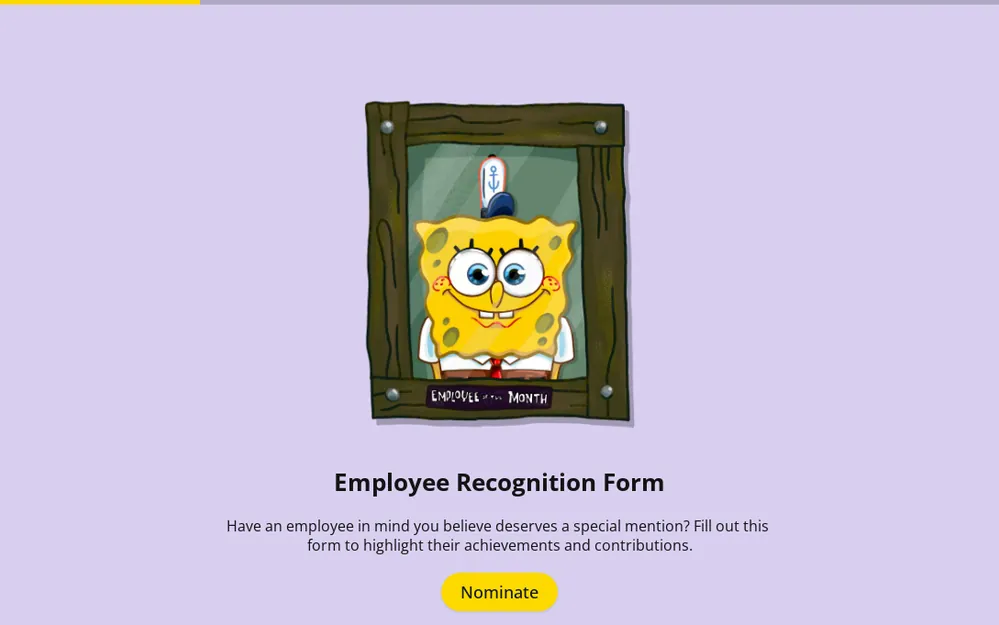 Employee Recognition Form Template template preview