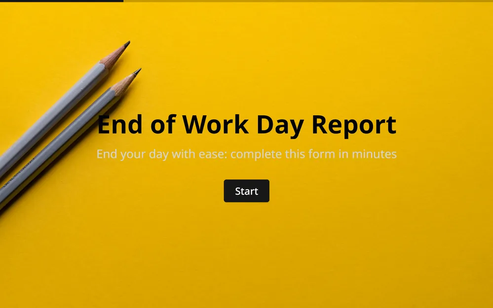 End of Work Day Form Template template preview