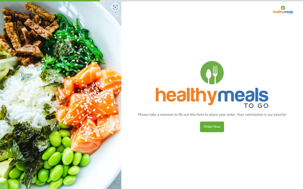 Modèle de formulaire de commande de repas sains template preview