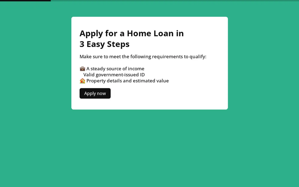 Home Loan Application Form Template template preview