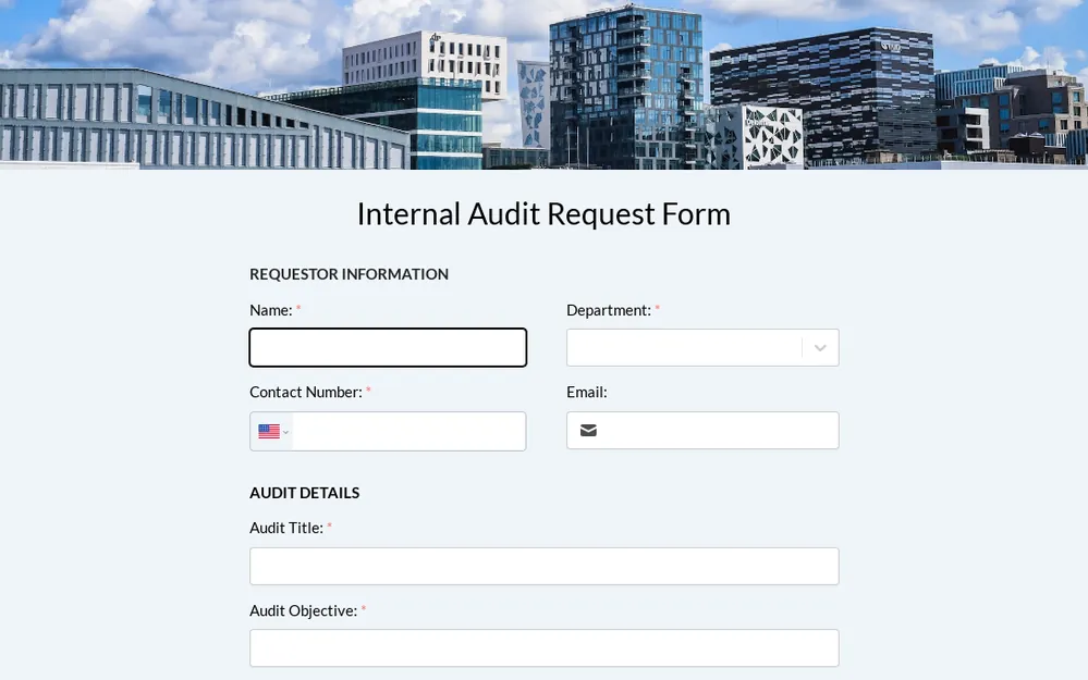 Internal Audit Request Form Template template preview