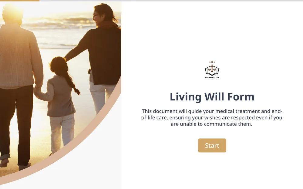 Living Will Form Template template preview