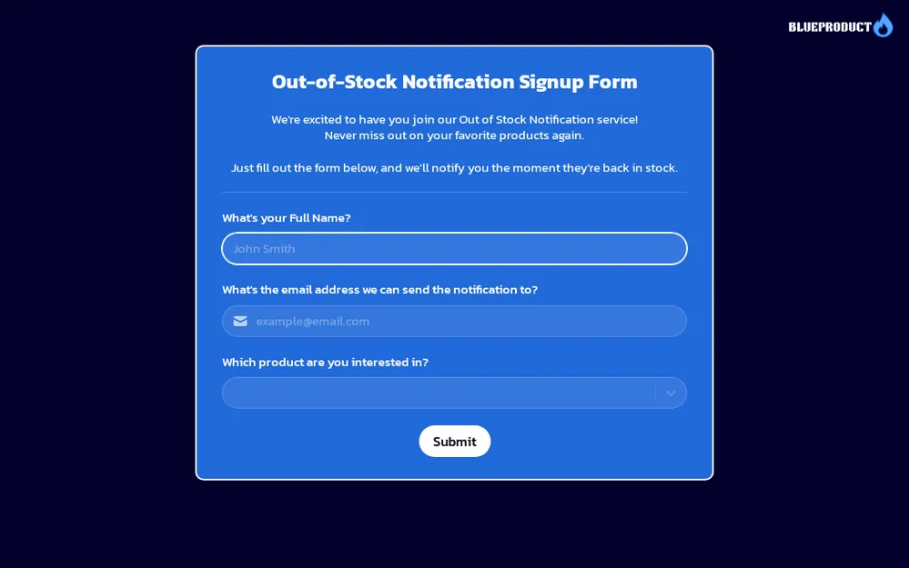 Plantilla de formulario de registro de notificación de falta de existencias template preview