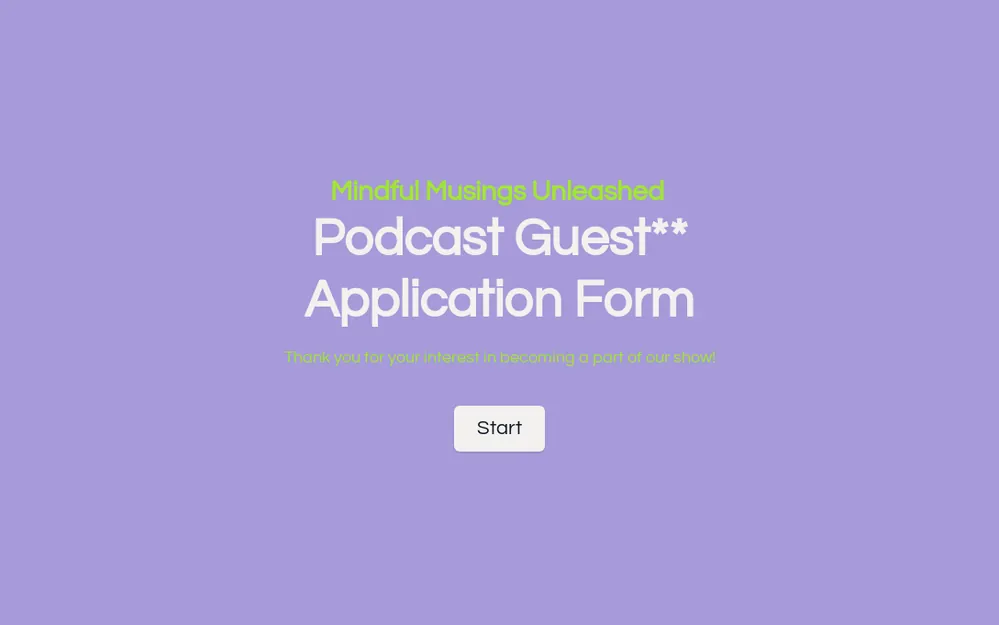 Podcast Guest Application Form Template template preview