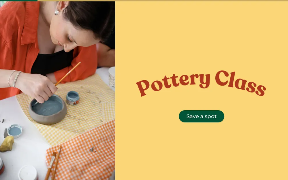 Pottery Class Signup Form Template template preview