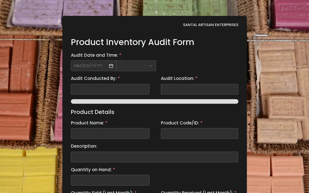 Product Inventory Audit Form Template template preview