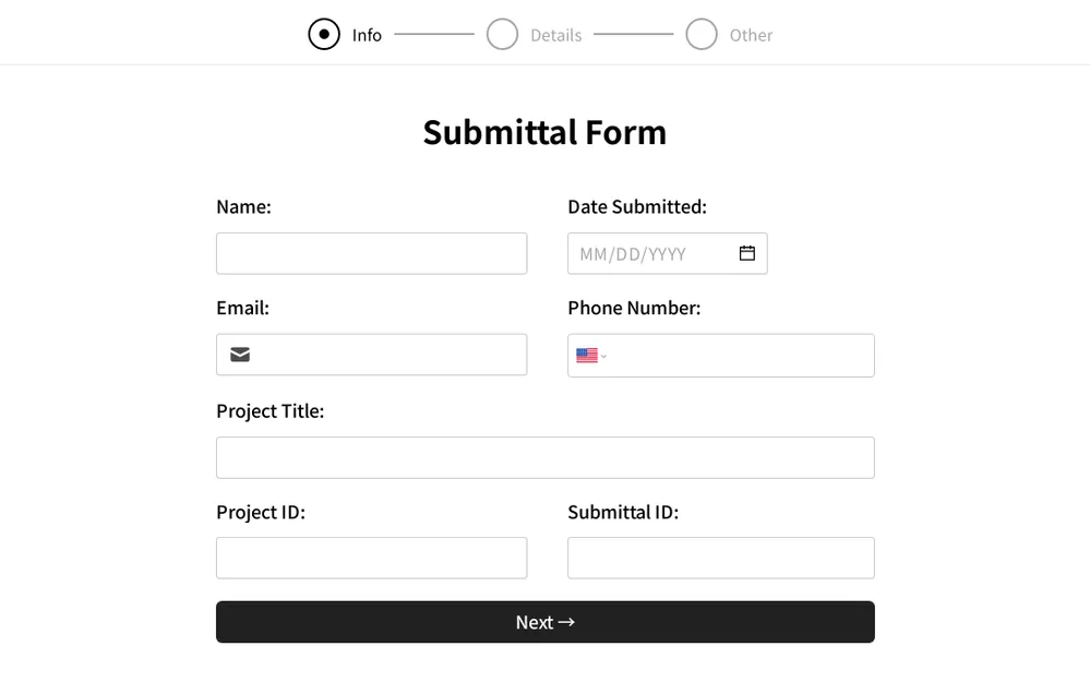 Submittal Form Template template preview