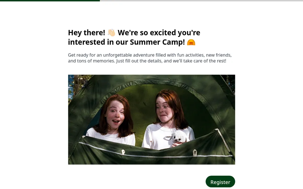 Summer Camp Registration Form Template template preview