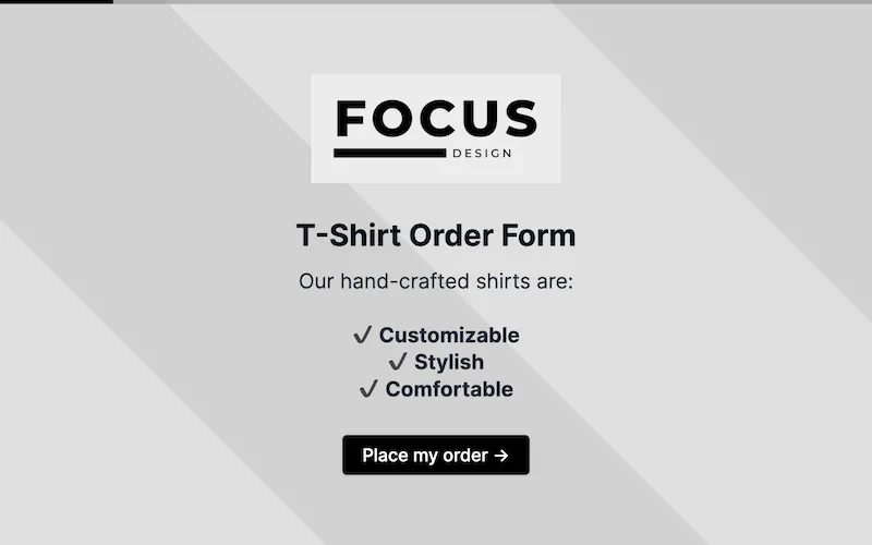 Plantilla de formulario de pedido de camisetas template preview