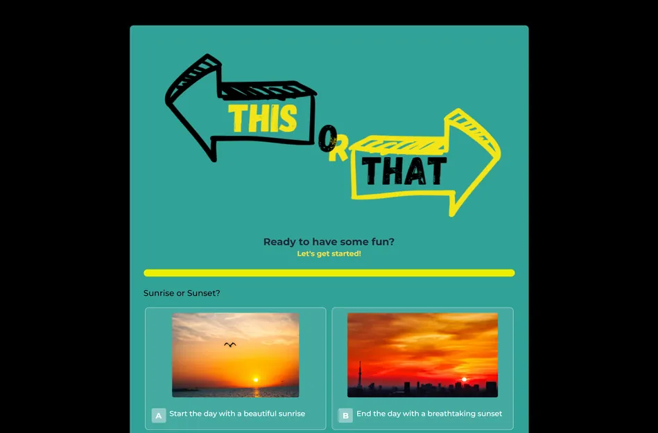This or That Quiz Template template preview
