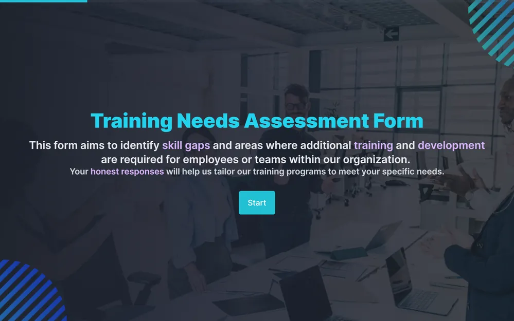 Training Needs Assessment Form Template template preview