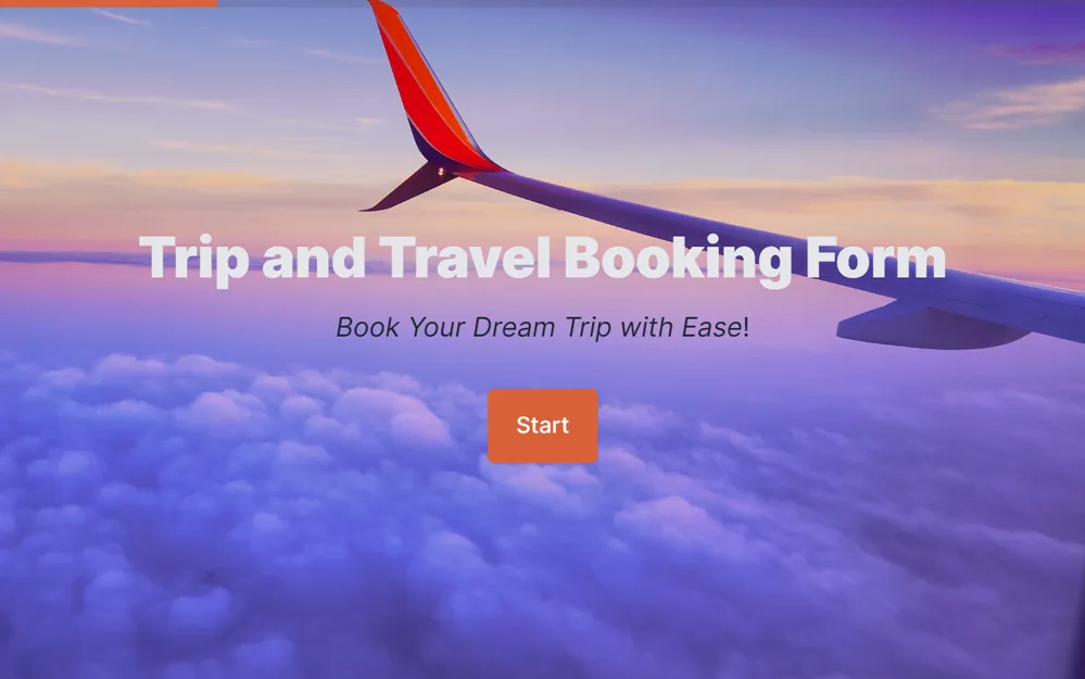 Trip or Travel Booking Form Template template preview