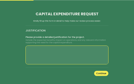 Justification form page preview