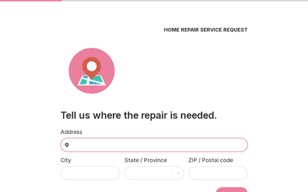 Address form page preview