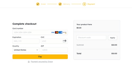 Payment form page preview