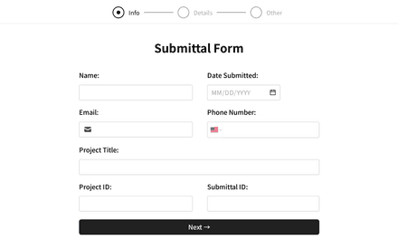 Info form page preview