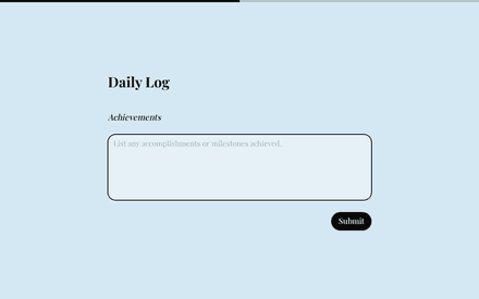 Achievements form page preview