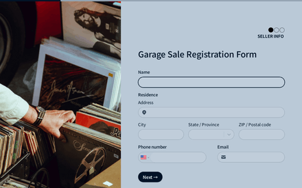 Contact form page preview