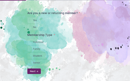 Membership form page preview