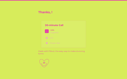 Confirmation form page preview