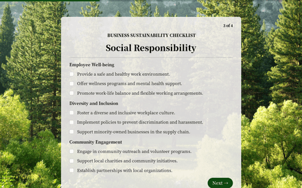 Social form page preview