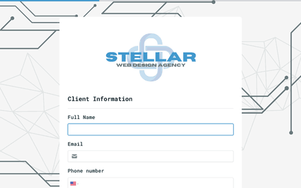 client information form page preview